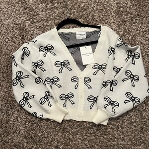 Holland & Cooper White Bow Cardigan